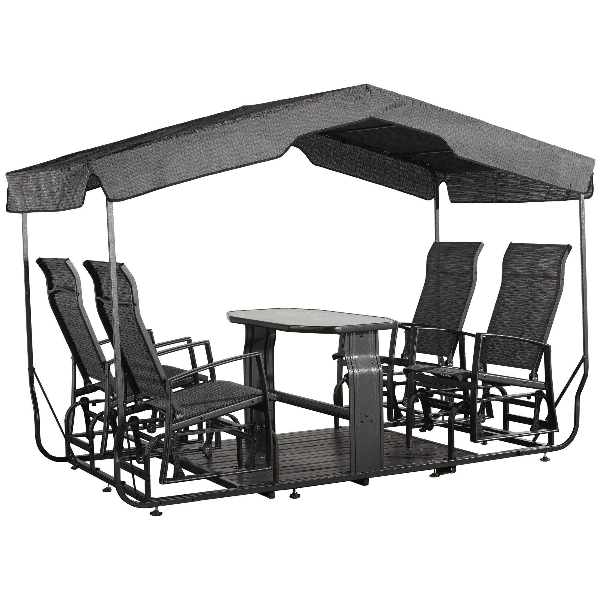 ShelterLogic 4-Seater Glider Swing, Charcoal, Square, Aluminum, Model# 113-9167665